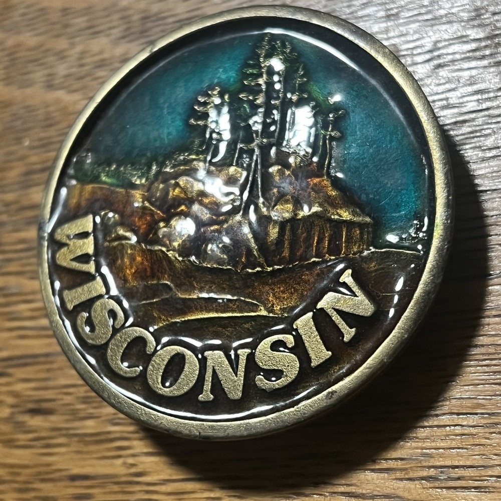 Vintage The Shopkeeper 1978 Wisconsin Cabin Belt Buckle Cast Metal 085 Rustic